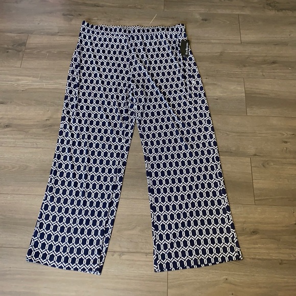 Kim Rogers Pants - Kim Rogers Curvy Baja Beach Quatrefoil Pants 2X